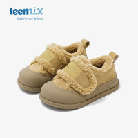 TEENMIX 天美意 儿童保暖鞋冬季宝宝学步鞋女童软底防滑机能鞋子 黄色 37码