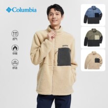 Columbia哥伦比亚户外情侣男女同款撞色拼接抓绒衣保暖外套AE0790 271浅卡其 L(180/100A)
