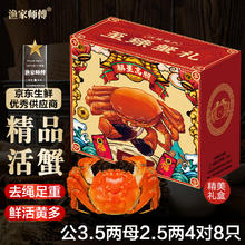 渔家师傅 大闸蟹 公蟹175g-190g+母蟹125-140g 8只 礼盒装