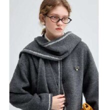 20点开始：VEGACHANG 毛呢外套女 秋冬含羊毛高级气质时尚+连帽围巾