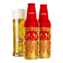 青岛啤酒鸿运当头 355mL 12瓶 常规版/蛇年生肖版混发