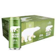 豪铂熊（BearBeer）IPA啤酒 500ml*24听 果香四溢 整箱装 德国原装进口