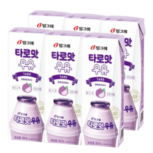 100%概率券、PLUS会员：宾格瑞 香芋味牛奶 韩国原装进口 200ml*6