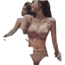 Glambody小胸聚拢调整型无钢圈内衣女胸罩收副乳防下垂加厚bra无痕文胸套装682223 豆沙色【套装】 70A