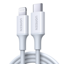 绿联（UGREEN）【MFi认证不弹窗】苹果充电线Type-C数据线PD20W快充to Lightning适用iPhone14/13/12/11手机1米
