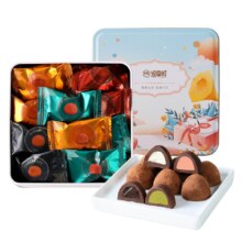 悠享时（YOTIME）松露巧克力铁盒装80g 四味可可休闲零食大礼包