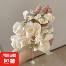 有券的上：铃兰花发饰头绳 发圈缎面头花
