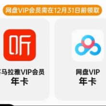 喜马拉雅VIP1年会员年卡 百度网盘VIP年卡