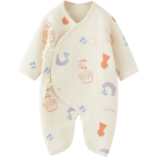 童泰童泰新生婴儿衣服秋冬季纯棉初生宝宝保暖连体衣a类秋冬装和尚服 黄色 59cm