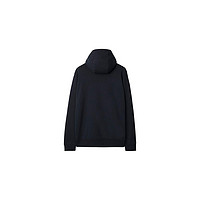 BURBERRY 博柏利 男士黑色棉质条纹拉链连帽系带卫衣