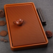 从简 32支德国电木茶盘家用大号排水式茶台整块电胶木现代简易茶托盘 德国紫檀料【长60宽40高5cm】