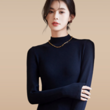 La Chapelle City 拉夏贝尔 女士半高领针织毛衫