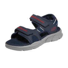 斯凯奇（Skechers）男士沙滩凉鞋户外休闲鞋夏季软底魔术贴外穿拖鞋237286 海军蓝色/灰色/NVGY 41