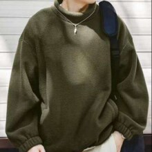 20点开始：马登工装 美式休闲摇粒绒卫衣立领无帽套头衫男 绿色