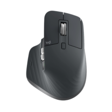 罗技（Logitech）大师系列 MX Master 3S 无线蓝牙鼠标 人体工学 办公 静音鼠标 高端 石墨黑 带无线接收器