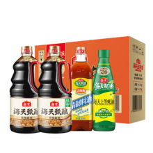 PLUS会员、需首购 : 海天 省心购礼盒 甄酿生抽1.5kg*2+蚝油520+料酒800ml 拍7件