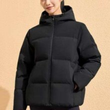 20点开始：特步 防泼水羽绒服外套 保暖防风登山服 正黑色