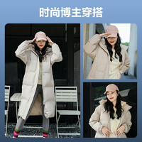 BOSIDENG 波司登 男女情侣款纯色立领宽松长款羽绒服（两色可选）