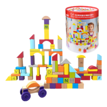 Hape E8488 双面字母数字积木 100颗粒 桶装