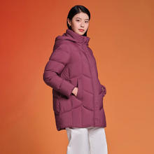 TANBOER 坦博尔 中长款羽绒服女中老年宽松外套女可脱卸帽TW236558 蝶羽红 175/96A