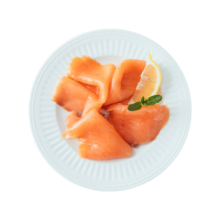 13日0点：鲜京采烟熏三文鱼切片（大西洋鲑）净重300g   海鲜水产