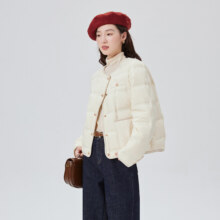 艾莱依 女式羽绒服 0压直充 轻薄 短款 外套 小香风