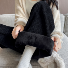 唐狮集团 DESSO 加绒雪尼尔阔腿裤加厚垂感显瘦宽松高腰秋冬裤子 女 多色多尺码