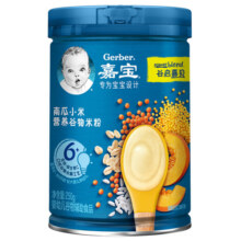 嘉宝（GERBER）【吞】南瓜小米谷物高铁米粉  6月龄多谷物辅食米糊250g