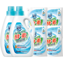 家安（HomeAegis）超凡净透酵素净护洗衣液2kg*2瓶+500g*4袋 12斤偏中性低泡易漂洗