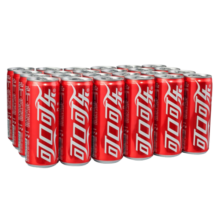 可口可乐（Coca-Cola）经典汽水碳酸饮料330ml*24罐有糖/无糖可选 新老包装随机 可乐24罐蛇年罐/普罐随机发