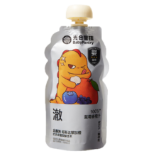 光合星球babycare 婴幼儿黑标果汁 100％纯果汁果泥 宝宝辅食 蓝莓香橙汁120g