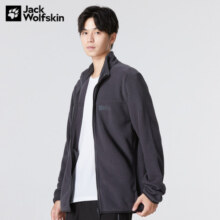 Jack Wolfskin狼爪抓绒衣男经典款春季款户外抓绒服防风加厚保暖抓绒外套 751-6185/烟灰色 M 175/96A
