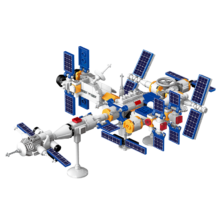 哲高 积木拼装航天空间站 火箭太空宇航员儿童模型合体  火星探测器+月球着陆器(2盒)*4件