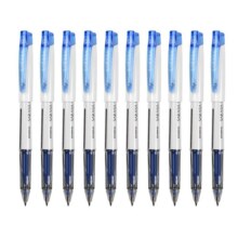斑马牌（ZEBRA）学霸利器中性笔 0.5mm子弹头拔帽签字笔 彩色学生笔记标注手账笔蓝笔 JJZ58 蓝色 10支装
