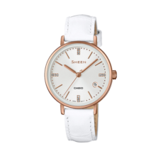 卡西欧（CASIO）手表女SHEEN商务皮带石英日韩表送女友礼物SHE-4048PGL-7A