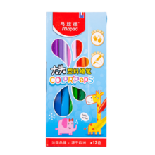马培德Maped 大头塑料蜡笔24色 儿童蜡笔不脏手安全无味粗杆易握幼儿园绘画画笔套装文具开学礼物 24色纸盒【色彩纯正】