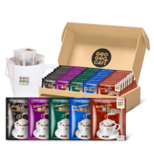 吉意欧GEO混合口味挂耳咖啡礼盒8g*50袋 黑咖啡豆粉 蓝山风味 意式 摩卡