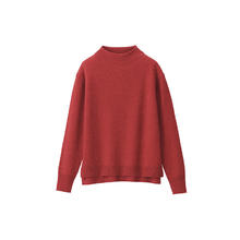 MUJI 無印良品 无印良品 MUJI 女式 牦牛绒混羊毛 高圆领毛衣 BAC22A1A 长袖针织衫 红色 S