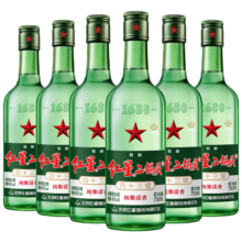 PLUS会员:红星二锅头大二 清香型白酒  43度 750ml*6瓶