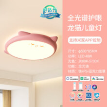 雷士 LED吸顶灯儿童房吸顶灯卧室可爱中山灯具儿童节护眼吸顶灯 龙猫粉RA97 48W全光谱智控儿童灯