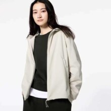 优衣库 女士 防风拉链 连帽外套