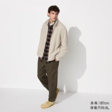 优衣库 仿羊羔绒摇粒绒拉链茄克夹克 469953