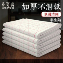 【全网低价】荣宝斋 米字格宣纸 半生熟书法专用练习作品 文房四宝初学毛笔字 半生熟-7.5cm*32格/100张