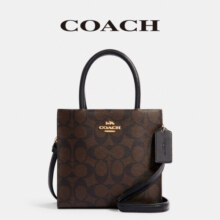 COACH蔻驰女包包奢侈品大牌女士单肩斜挎手提包圣诞节礼物 深棕色5693IMAA8