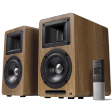 漫步者（EDIFIER）【领20%国家补贴】AIRPULSE A80 书架式有源音箱 蓝牙音箱 客厅音响 电视音响 胡桃木
