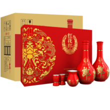 郎酒红花郎十 53度酱香型白酒 500mL 4盒 礼盒装整箱