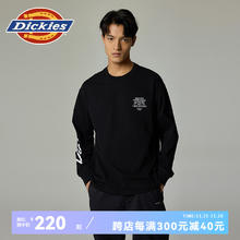 Dickies 帝客 男士字母印花长袖T恤 卫衣男 休闲百搭背后大图案卫衣 DK0A87FF 黑色 2XL