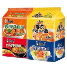 康师傅红烧牛肉面经典速食方便面5袋