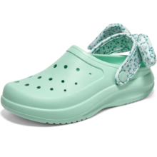 斯凯奇（Skechers）花花洞洞鞋夏季女凉鞋蝴蝶结软底外穿拖鞋沙滩鞋111494