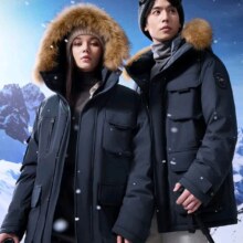 京东百亿补贴：京东京造 鹅绒羽绒服男女极寒加厚连帽大毛领外套中长款